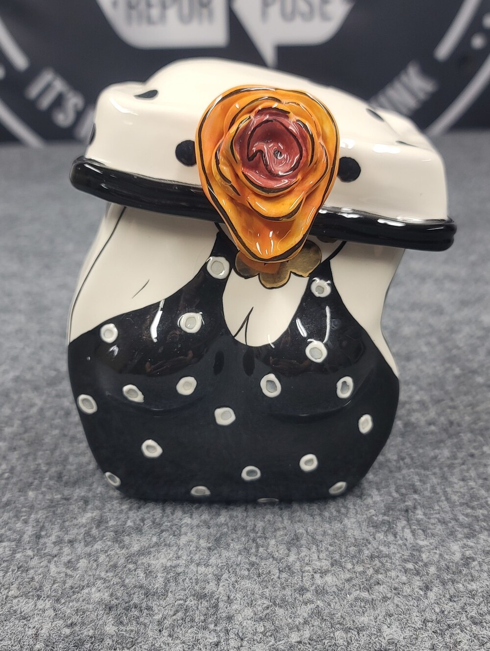 Vintage 2004 SWAK Lynda Cornelle Ceramic Biscuit Cookie Jar Woman Bust Character
